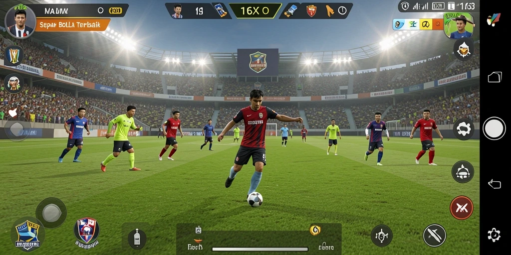 Gameplay sepak bola yang mendebarkan dalam 116X.