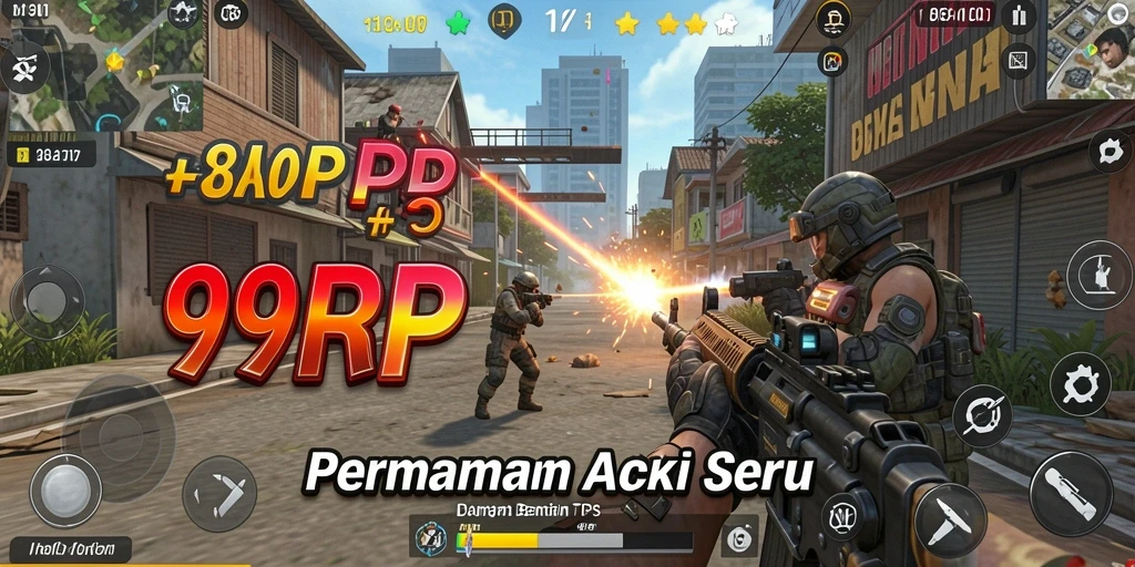 Tampilan menarik dari gameplay TPS 99RP yang mendebarkan.