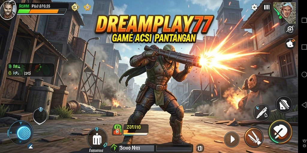 Screenshot menunjukkan aksi intens dan grafis memukau dari DREAMPLAY77.