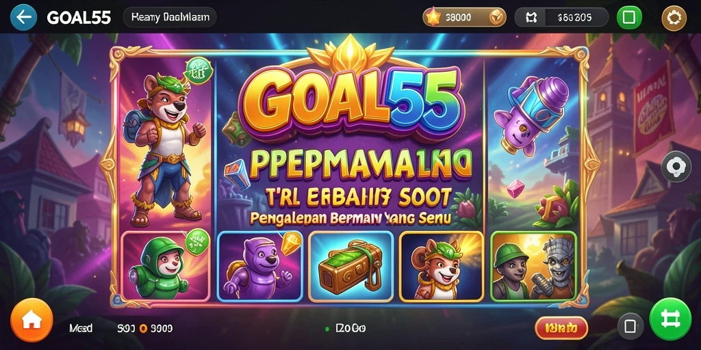 Gameplay menarik dari GOAL55 yang memperlihatkan mesin slot dan fitur bonus.