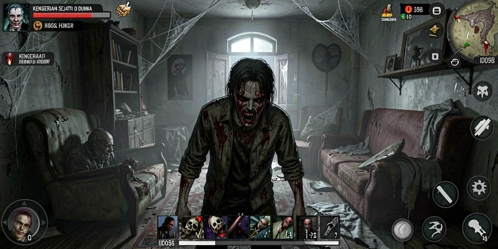 Tampilan gameplay mendebarkan dari ID098 dengan suasana horor yang menegangkan.