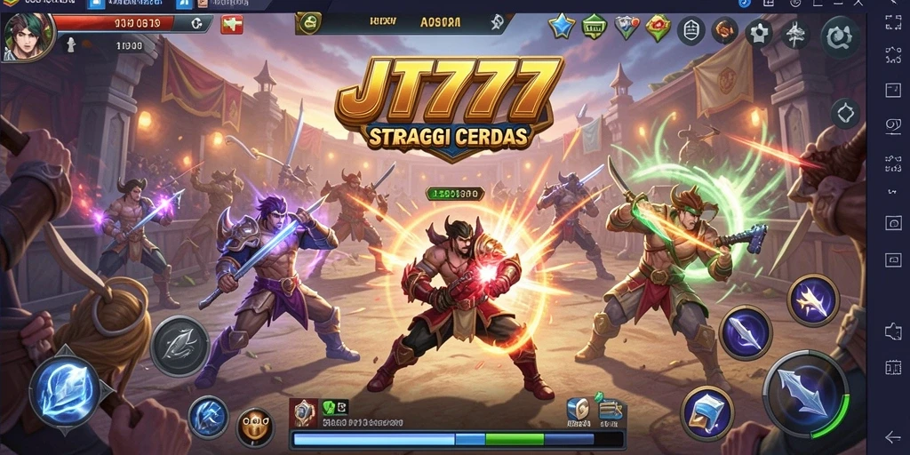 Screenshot gameplay JT777 menunjukkan pertarungan strategis yang mendebarkan.