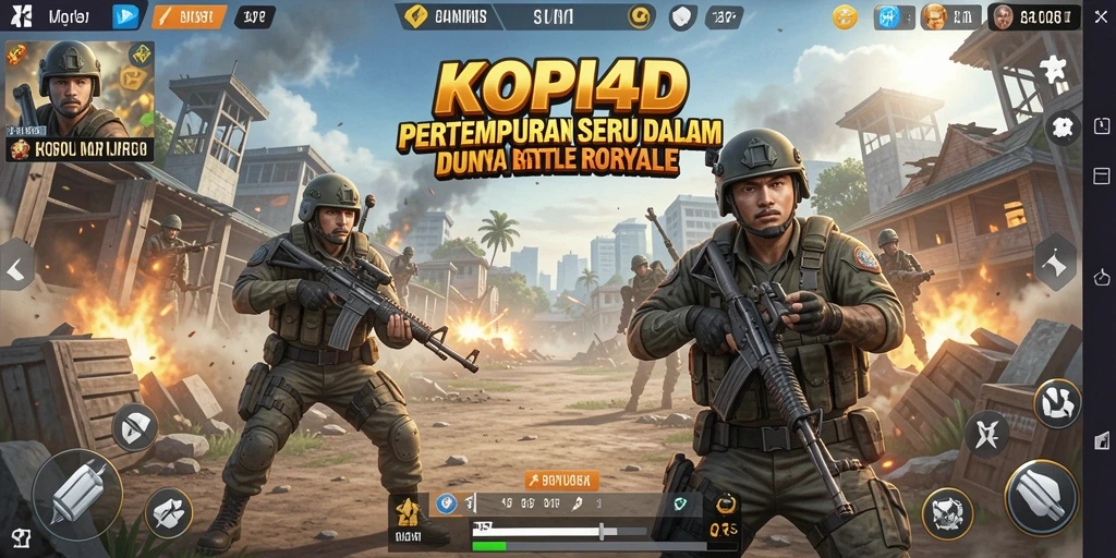 Screenshot menunjukkan aksi seru dalam KOPI4D Battle Royale.