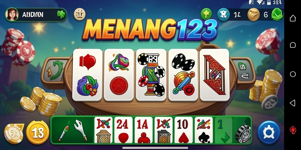 Screenshot MENANG123 menampilkan aksi seru dalam permainan Domino.