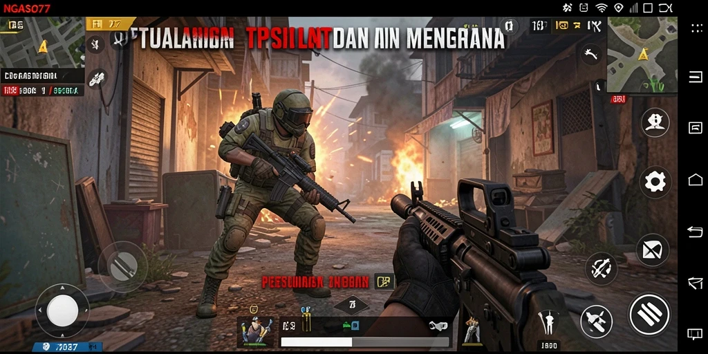 Screenshot gameplay NGASO77 menampilkan aksi seru di TPS.