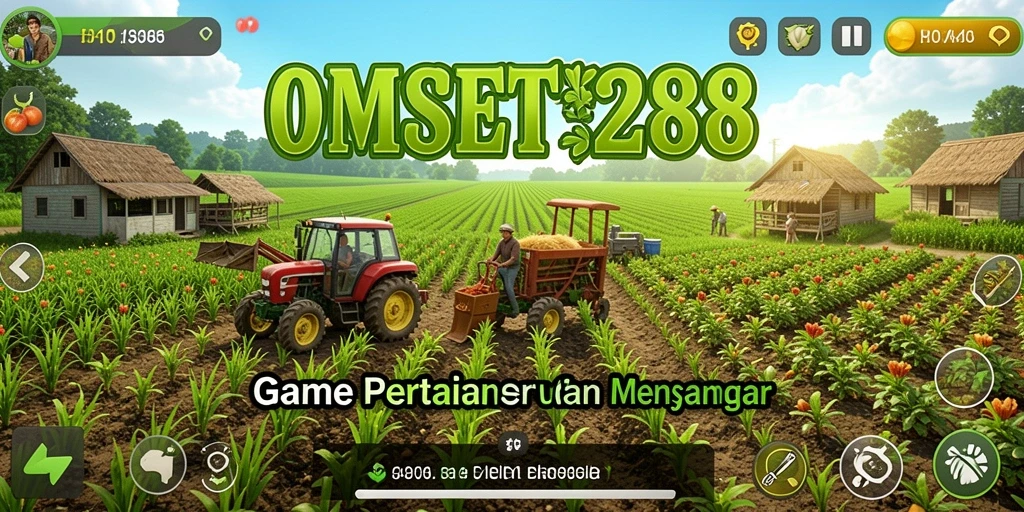 Tampilan gameplay OMSET288 yang menyenangkan saat bercocok tanam.