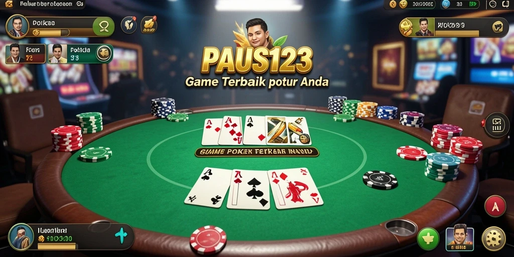 Tampilan gameplay seru dari PAUS123 dengan aksi poker mendebarkan.