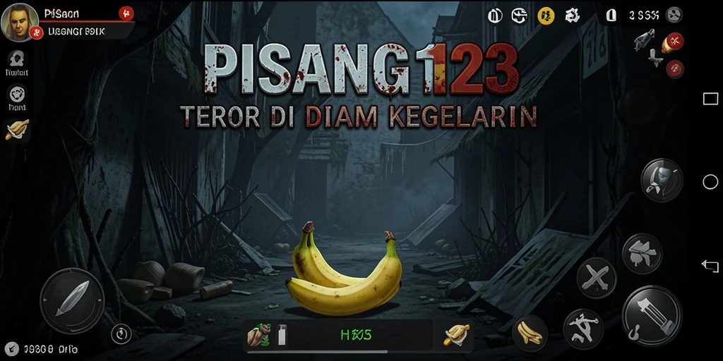 Screenshot gameplay PISANG123 yang menakutkan dan mendebarkan.