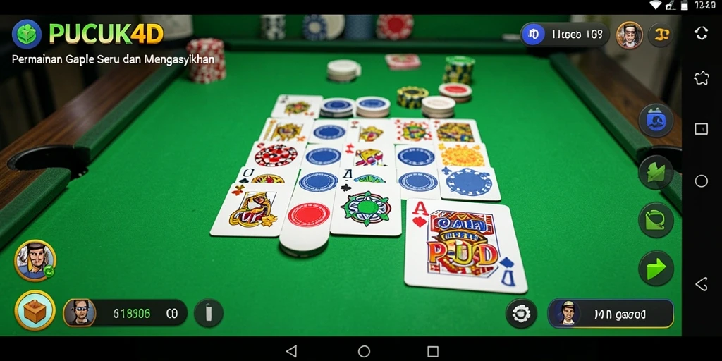 Tampilan gameplay seru dalam permainan Gaple PUCUK4D.