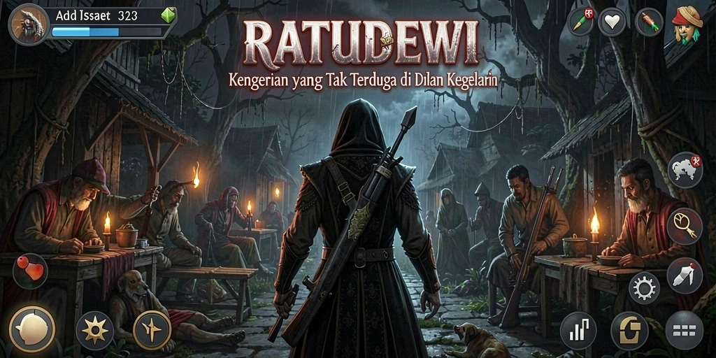 Tampilan gameplay RATUDEWI yang penuh ketegangan dan misteri.