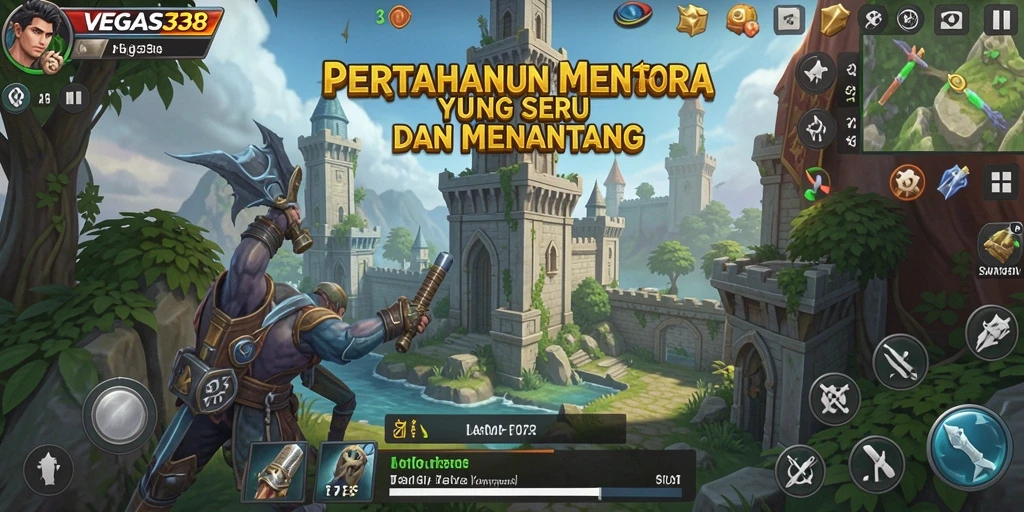 Tampilan gameplay menarik dari <strong>VEGAS338</strong> di Tower Defense.
